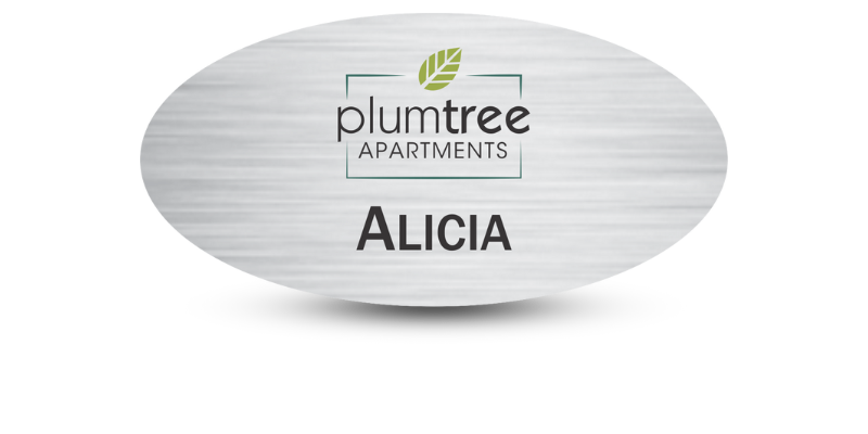 1 1/2" x 3" Oval Apartment Staff Name Tag