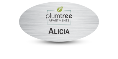 1 1/2" x 3" Oval Apartment Staff Name Tag