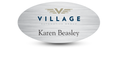 1 1/2" x 3" Oval  Car Dealership Name Tag