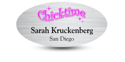 1 1/2 1 1/2" x 3" Oval Club and Organization Name Tag