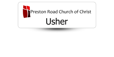 1 1" x 3" Church Name Tags