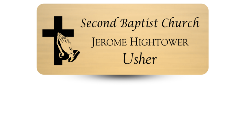 1 1/4" x 3" Church Name Tags
