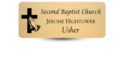 1 1/4 1 1/4" x 3" Church Name Tags