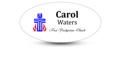 1 1/2 1 1/2" x 3" Oval Church Name Tags