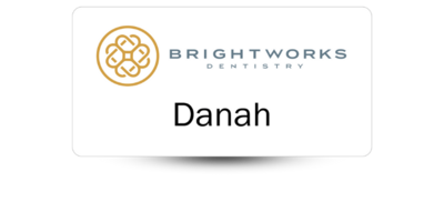 1 1/2 1 1/2" x 3" Dental Office Name Tag