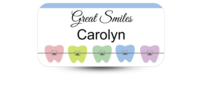 1 1/4" x 3" Dental Office Name Tag