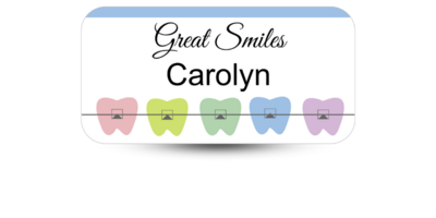 1 1/4 1 1/4" x 3" Dental Office Name Tag