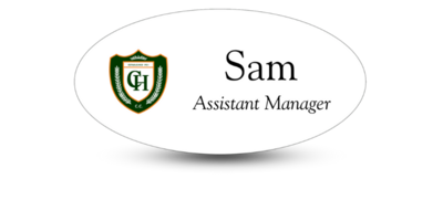 1 1/2" x 2 3/8" Oval Employee Name Tag
