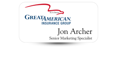 1 1/2 1 1/2" x 3" Insurance Agency Name Tags