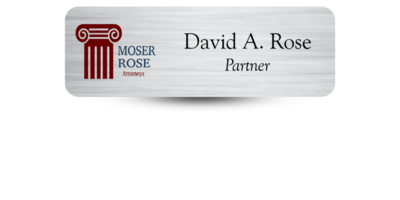 1 1" x 3" Law Office Name Tags