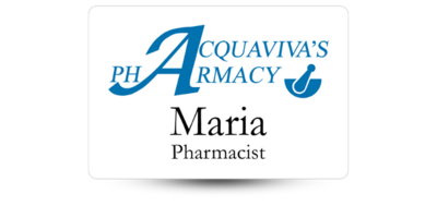 2 2" x 3" Pharmacy Name Tags