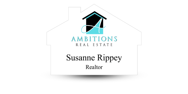 Custom Shaped Real Estate Name Tags