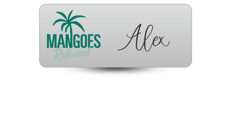 1 1/4" x 3" Restaurant Name Tag
