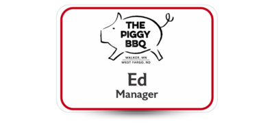 2 2" x 3" Restaurant Name Tag