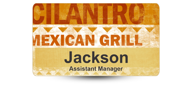 Custom Size Restaurant Name Tags