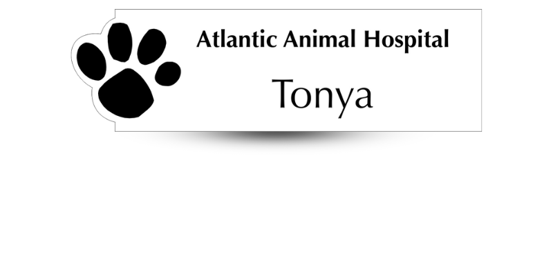Custom Shaped Veterinary Office Name Tags