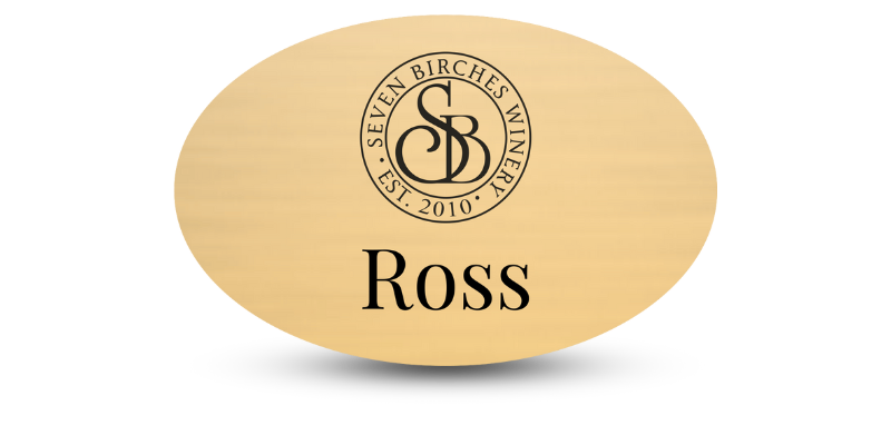 1 1/2" x 2 3/8" Oval Winery Name Tags