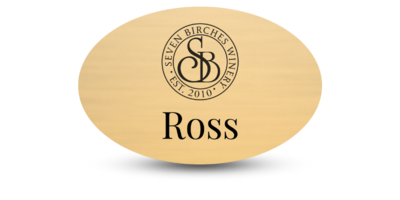 1 1/2 1 1/2" x 2 3/8" Oval Winery Name Tags