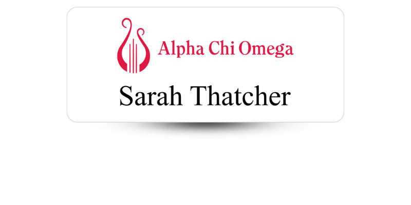 1.25" x 3" Alpha Chi Omega Name Tag - part #157
