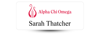 1.25" x 3" Alpha Chi Omega Name Tag - part #157