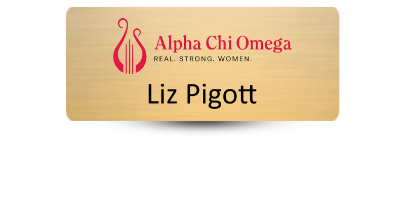 1.25" x 3" Alpha Chi Omega Name Tag - Part #158