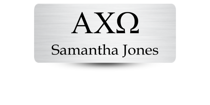 1.25" x 3" Alpha Chi Omega Name Tag - Part #159