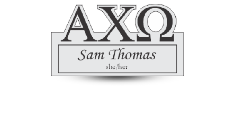 Greek Cutout Shaped Alpha Chi Omega Name Tag - Part #162
