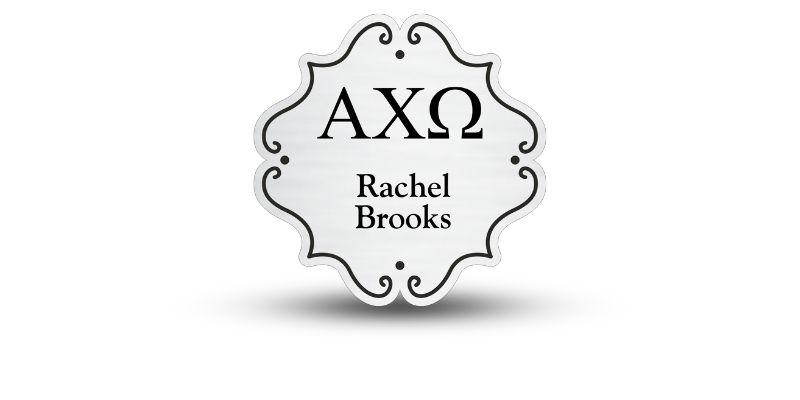 Custom Shape Alpha Chi Omega Name Tag - Part #163