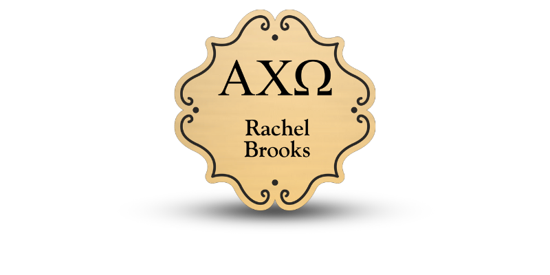 Custom Shape Alpha Chi Omega Name Tag - Part #163
