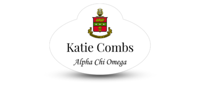 Unique Fancy Shape Alpha Chi Omega Name Tag - Part #164