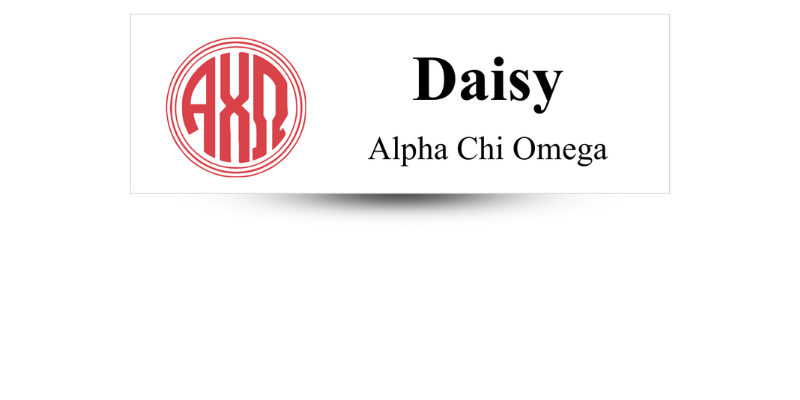 1" x 3" Alpha Chi Omega Name Tag- Part #165