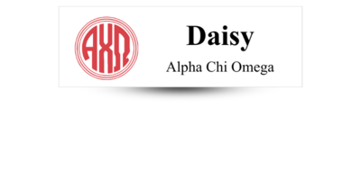 1" x 3" Alpha Chi Omega Name Tag- Part #165