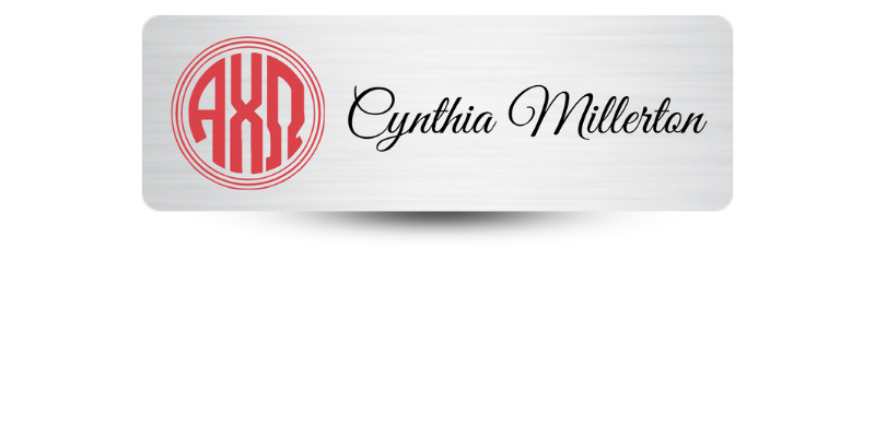 1" x 3" Alpha Chi Omega Name Tag - Part #166