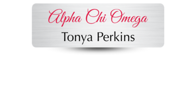 1" x 3" Alpha Chi Omega Name Tag - Part #167