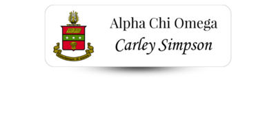 1" x 3" Alpha Chi Omega Name Tag - Part #169