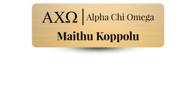 1" x 3" Alpha Chi Omega Name Tag - Part #171