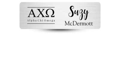 1" x 3" Alpha Chi Omega Name Tag - Part #172
