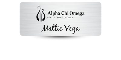 1.5" x 3" Alpha Chi Omega Name Tag - Part #175