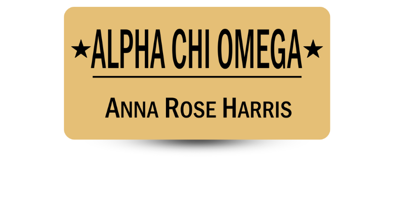 1.5" x 3" Alpha Chi Omega Name Tag - Part #173