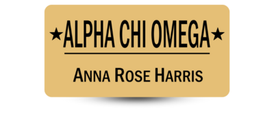 1.5" x 3" Alpha Chi Omega Name Tag - Part #173