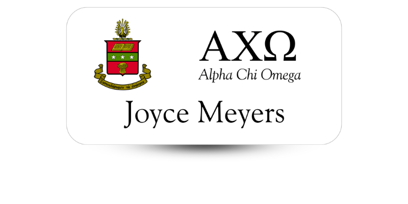 1 1/2" x 3" Alpha Chi Omega Name Tag - Part #174