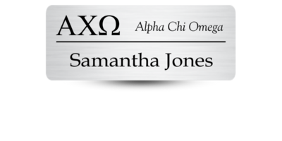 1.25" x 3" Alpha Chi Omega Name Tag - Part #176