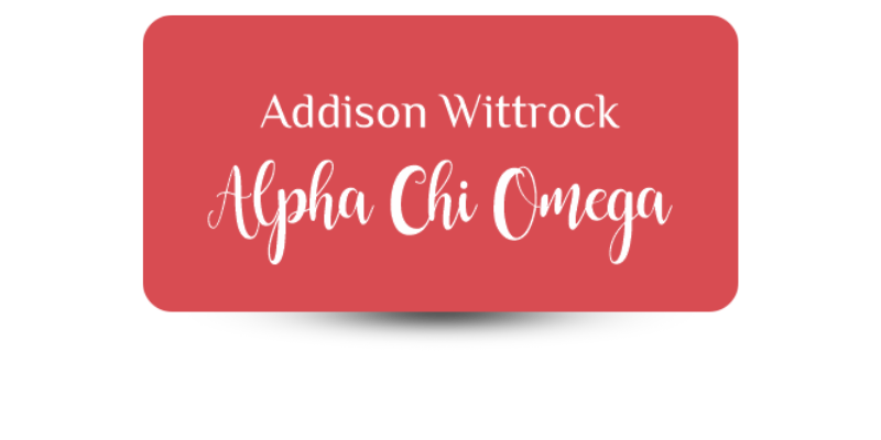 1.5" x 3" Alpha Chi Omega Name Tag - Part #1111