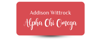 1.5" x 3" Alpha Chi Omega Name Tag - Part #1111