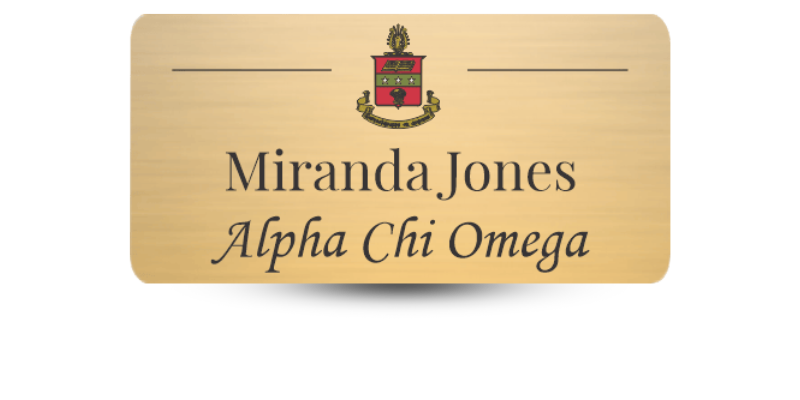 1.5" x 3" Alpha Chi Omega Name Tag - Part #1112