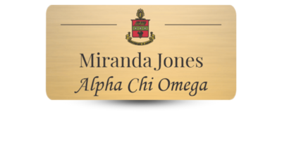 1.5" x 3" Alpha Chi Omega Name Tag - Part #1112