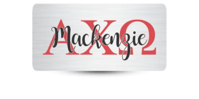 1.5" x 3" Alpha Chi Omega Name Tag - Part #1113