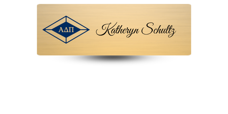 1" x 3" Alpha Delta Pi Name Tag - Part #351