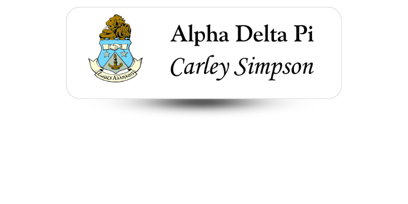 1" x 3" Alpha Delta Pi Name Tag - Part #352