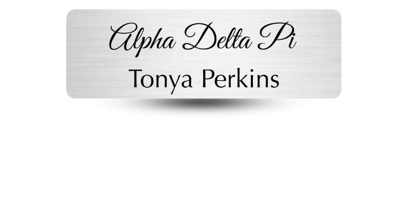 1" x 3" Alpha Delta Pi Name Tag - Part #353